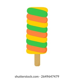 Cute Hand Drawn Cream Blue Pink Wavy Popsicle