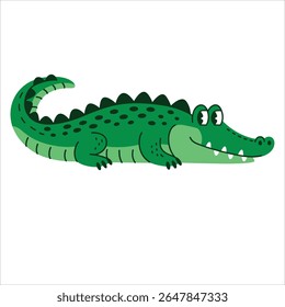 Cute hand drawn crocodile vector. Playful animal cartoon for children designs.