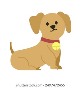 Cute hand drawn Dachshund puppy pose