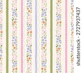 Cute hand drawn ditsy seamless pattern, lovely floral background, great for textiles, banners, wallpapers, wrapping - vector design
