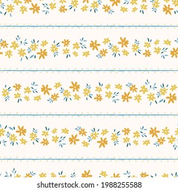 Cute hand drawn ditsy seamless pattern, lovely floral background, great for textiles, banners, wallpapers, wrapping - vector design