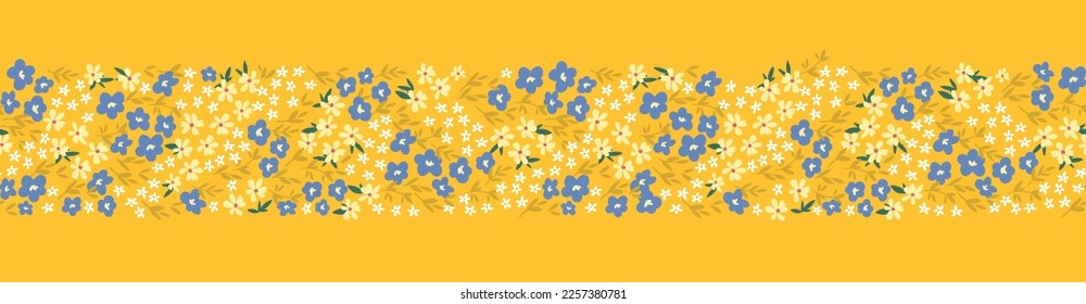 Cute hand drawn ditsy seamless pattern, lovely floral background, great for textiles, banners, wallpapers, wrapping - vector design 