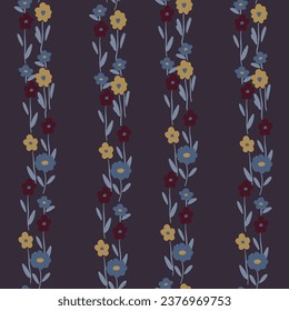 Frisch gezeichnetes, nahtloses Muster, Pin-Streifen, bunter floraler Hintergrund, ideal für Textilien, Mode, Kinder, Wallpaper, Umhüllung - Vektordesign