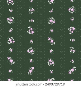 Cute hand drawn ditsy seamless pattern, lovely floral background, great for textiles, banners, wallpapers, wrapping - vector design