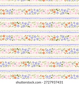 Bonito mão desenhado ditsy padrão sem emenda, fundo floral adorável, ótimo para têxteis, banners, papéis de parede, envoltório - design de vetor

