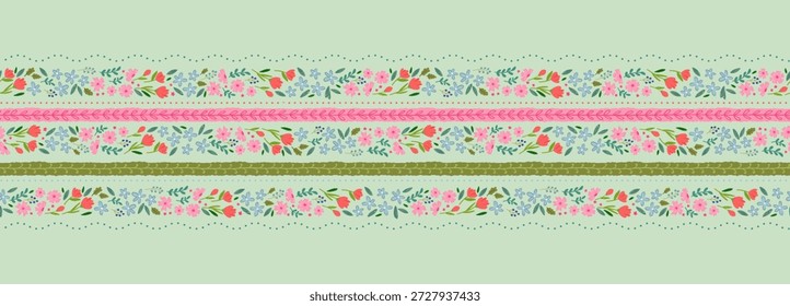 Cute hand drawn ditsy seamless pattern, lovely floral background, great for textiles, banners, wallpapers, wrapping - vector design
