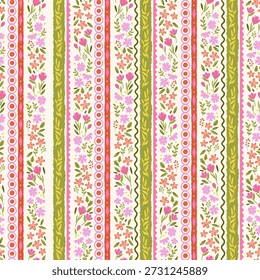 Lindo dibujado a mano ditsy sin patrón, precioso fondo floral, ideal para textiles, Anuncios, Fondos de pantalla, envoltura - diseño de Vector