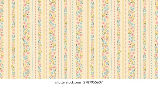 Cute hand drawn ditsy seamless pattern, lovely floral background, great for textiles, banners, wallpapers, wrapping - vector design
