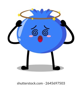 Mão Bonita Desenhado Dizzy blueberry Girando Cabeça