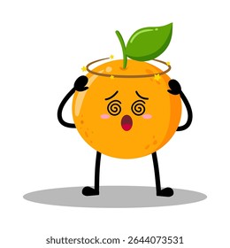 Mão Bonita Desenhada Dizzy laranja Girando Cabeça