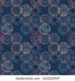 Cute hand drawn doodle circles seamless pattern, abstract and modern background, great for textiles, banners, wallpapers, wrapping - vector design