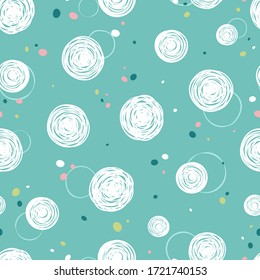 Cute hand drawn doodle circles seamless pattern, abstract and modern background, great for textiles, banners, wallpapers, wrapping - vector design
