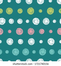 Cute hand drawn doodle circles seamless pattern, abstract and modern background, great for textiles, banners, wallpapers, wrapping - vector design