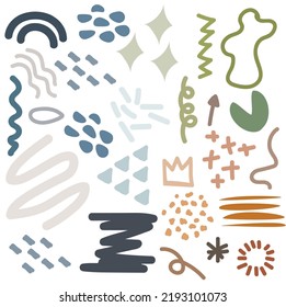 cute hand drawn doodle element vector set sign