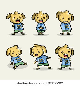 Cute hand drawn doodle icon character gesture