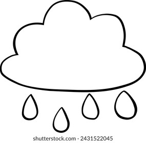 cute hand drawn doodle icons and design elements, Cloud and rain.Perfect for the nursery, baby shower, textiles