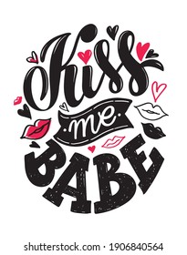 Cute hand drawn doodle letteling about love. Love you. Happy Valentine's Day - lettering label.