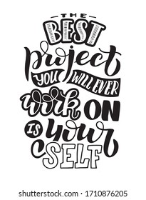 Cute hand drawn doodle lettering motivation poster. Motivation quote. T-shirt design about good life.
