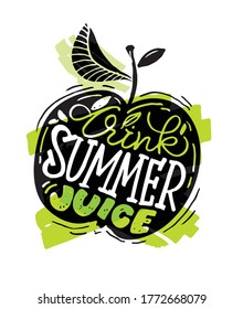 Cute hand drawn doodle lettering postcard with silhouette art. Lettering template for banner, poster, web, t-shirt design. 