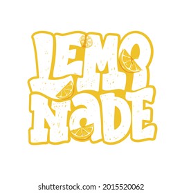 Cute hand drawn doodle lettering label - citrus homemade lemonade. Lemobade label for poster, banner, t-shirt design.