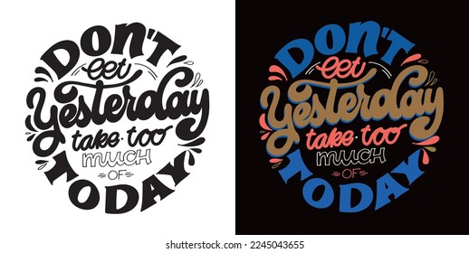 Cute hand drawn doodle lettering postcard about life. Beautiful t-shirt design, mug pring.