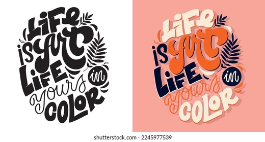 Cute hand drawn doodle lettering postcard, t-shirt design, mug print, social media template.