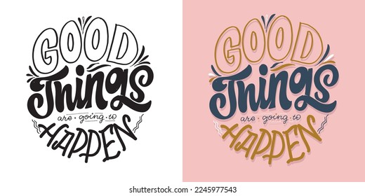 Cute hand drawn doodle lettering postcard, t-shirt design, mug print, social media template.