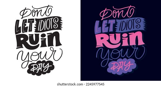 Cute hand drawn doodle lettering postcard, t-shirt design, mug print, social media template.