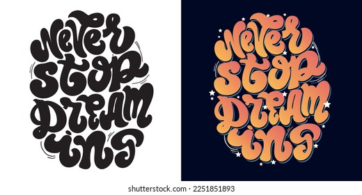 Cute hand drawn doodle lettering postcard. Lettering art for t-shirt design, mug print
