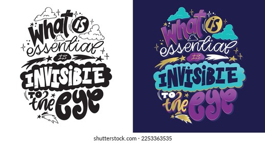 Cute hand drawn doodle lettering postcard, Lettering for t-shirt design, mug print.