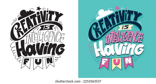 Cute hand drawn doodle lettering postcard, Lettering for t-shirt design, mug print.