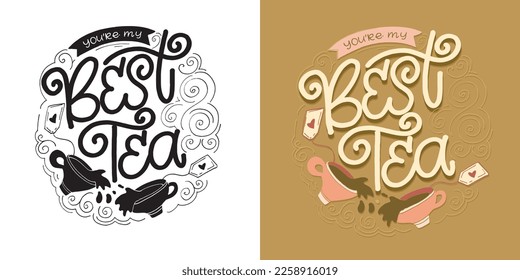 Cute hand drawn doodle lettering postcard, t-shirt design, mug print.
