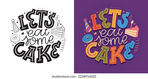 Cute hand drawn doodle lettering postcard, t-shirt design, mug print.