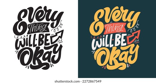 Cute hand drawn doodle lettering postcard about life. Lettering for t-shirt design, mug print, invitation.