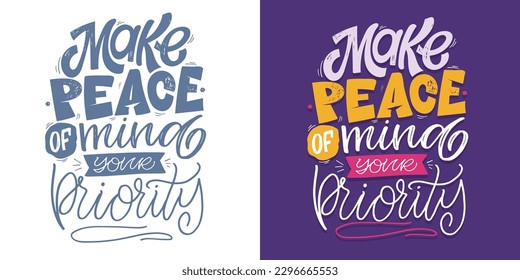 Cute hand drawn doodle lettering about life. Lettering for tee, mug print, postcard.