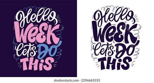 Cute hand drawn doodle lettering about life. Lettering for tee, mug print, postcard.