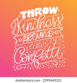 Cute hand drawn doodle lettering postcard, tee print design, t-shirt design, mug print. Lettering art.