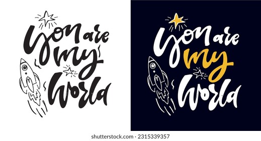 Cute hand drawn doodle lettering postcard, t-shirt design, mug print, tee design. 