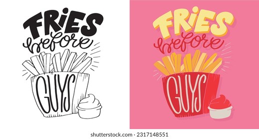 Cute hand drawn doodle lettering postcard, t-shirt design, tee art, mug print.