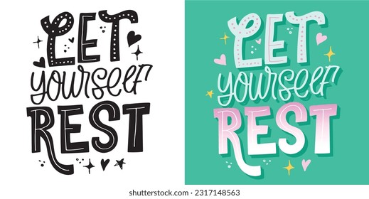 Cute hand drawn doodle lettering postcard, t-shirt design, tee art, mug print.