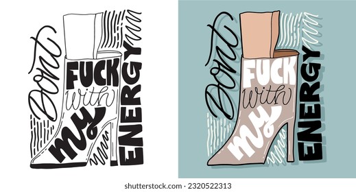 Cute hand drawn doodle lettering postcard, t-shirt design, tee art, mug print.