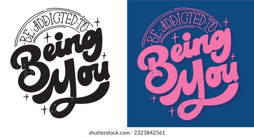 Cute hand drawn doodle lettering postcard, t-shirt design, mug print, tee design.
