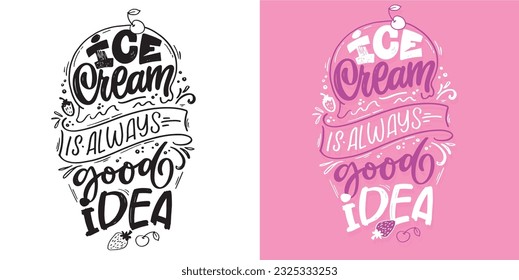 Cute hand drawn doodle lettering postcard. T-shirt design, mug print, tee design, lettering art.