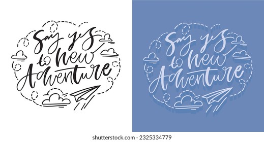 Cute hand drawn doodle lettering postcard. T-shirt design, mug print, tee design, lettering art.