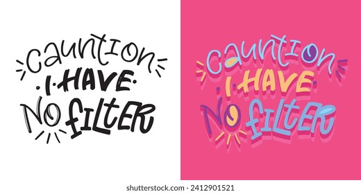 Cute hand drawn doodle lettering postcard. T-shirt design, fashion art letetring. 100% vector file