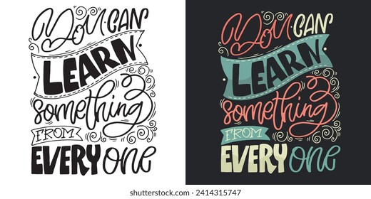 Cute hand drawn doodle lettering postcard. T-shirt design, fashion art letetring. 100% vector file
