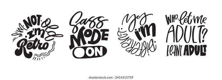 Cute hand drawn doodle lettering postcard. T-shirt design, fashion art letetring. 100% vector file
