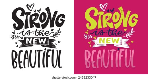 Cute hand drawn doodle lettering postcard, lettering quote. 100% vector image