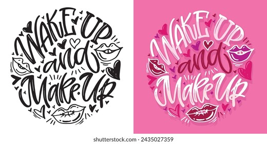 Cute hand drawn doodle lettering postcard, lettering quote. 100% vector image