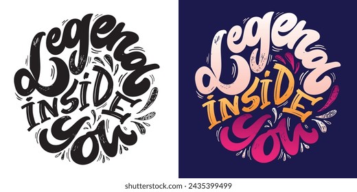 Cute hand drawn doodle lettering postcard. T-shirt design, fashion art letetring. 100% vector file